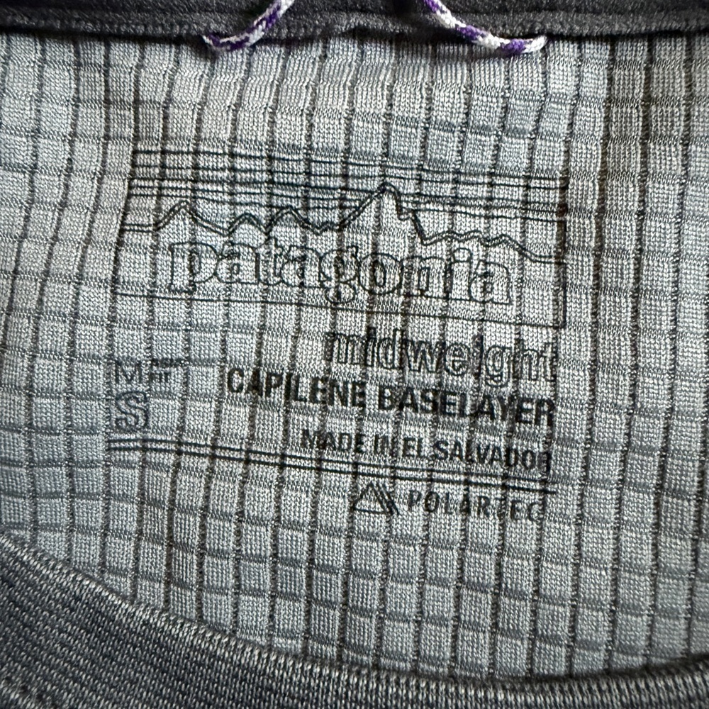 Patagonia Men's Gray midweight Capilene Baselayer Long Sleeve Shirt- Small - Picture 5 of 5